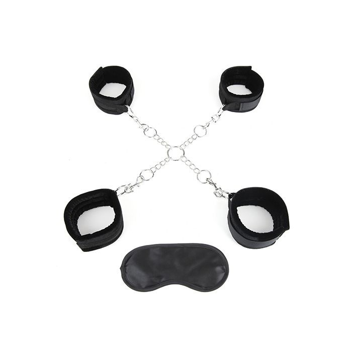Lux Fetish Deluxe Chain Hogtie w/4 Universal Soft Restraint Cuffs