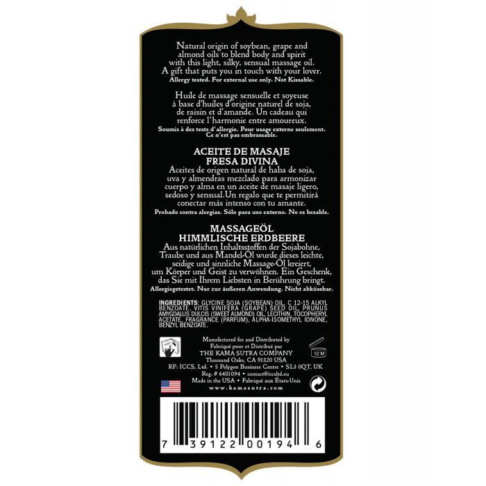 Kama Sutra Naturals Massage Oil - Strawberry