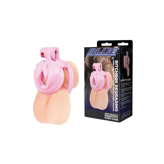 Bitchboy Degrading Mini Chastity Cage w/Pussy Shape