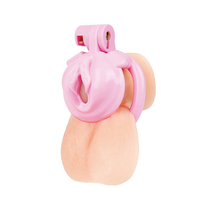 Bitchboy Degrading Mini Chastity Cage w/Pussy Shape