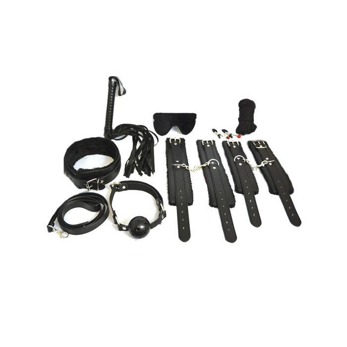 Plesur Everything Bondage 12 Piece Kit - Black