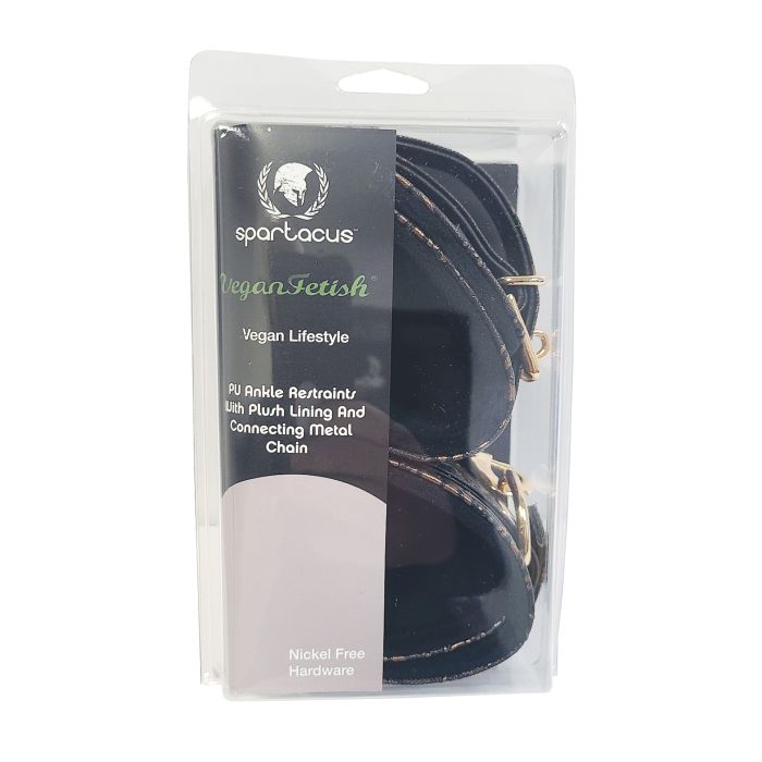 Spartacus Faux Fur Lining Ankle Restraints - Brown Floral Print